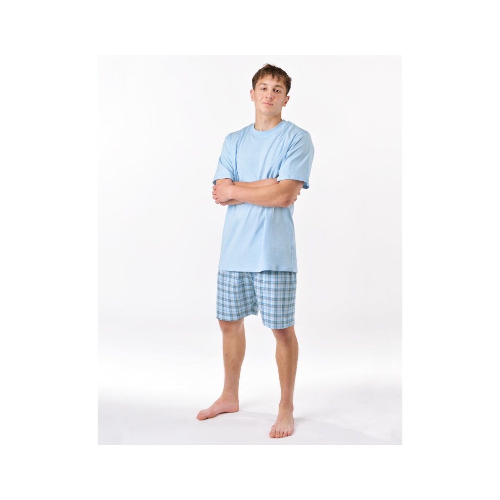 Výhodné balenie 5 kusov - Pyžamo krátke pánske. (Farba / Veľkosť <img KodProduktu="79188P"> nezábudkové, biela / XL)