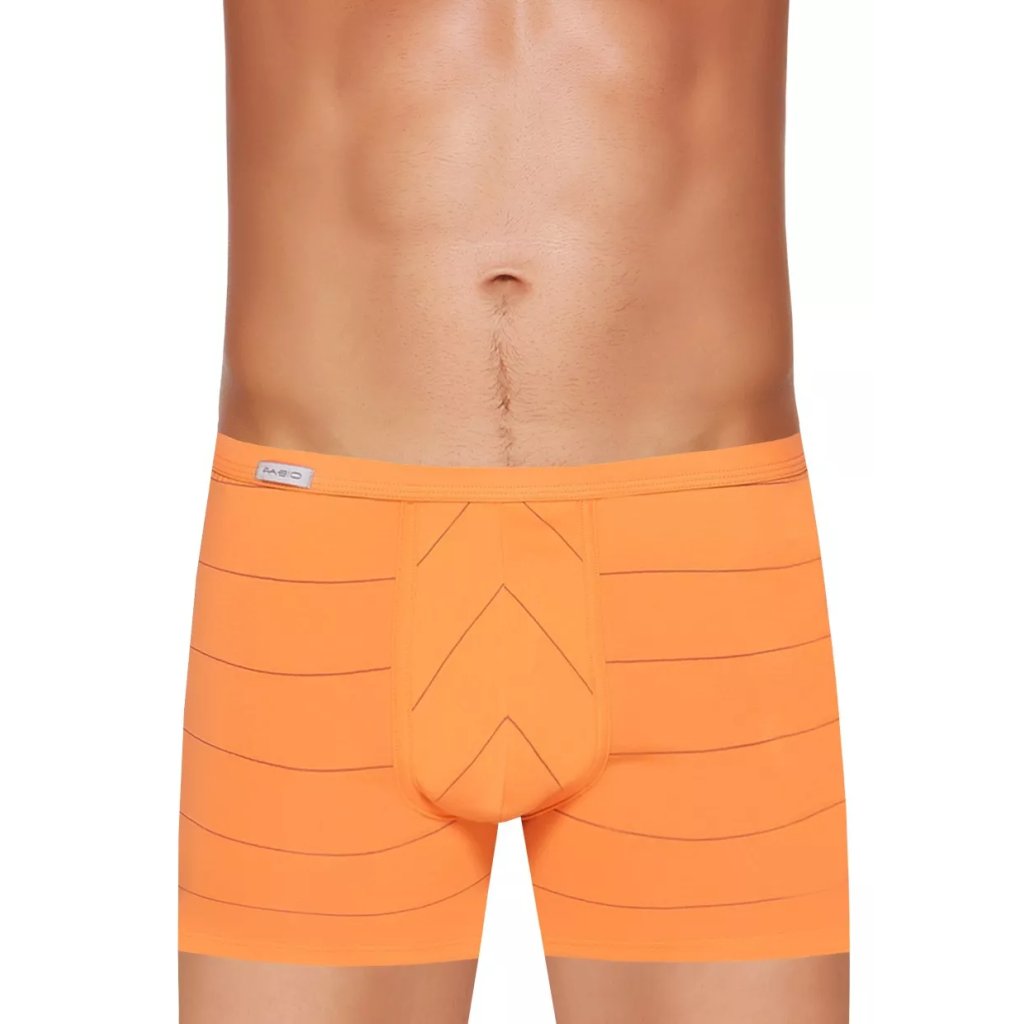Pánske boxerky s dlhšou nohavičkou a pozdĺžnym prúžkom vzor 410 Fabio (Farba / Veľkosť <img KodProduktu="2110113410H"> oranžová / XL/XXL)