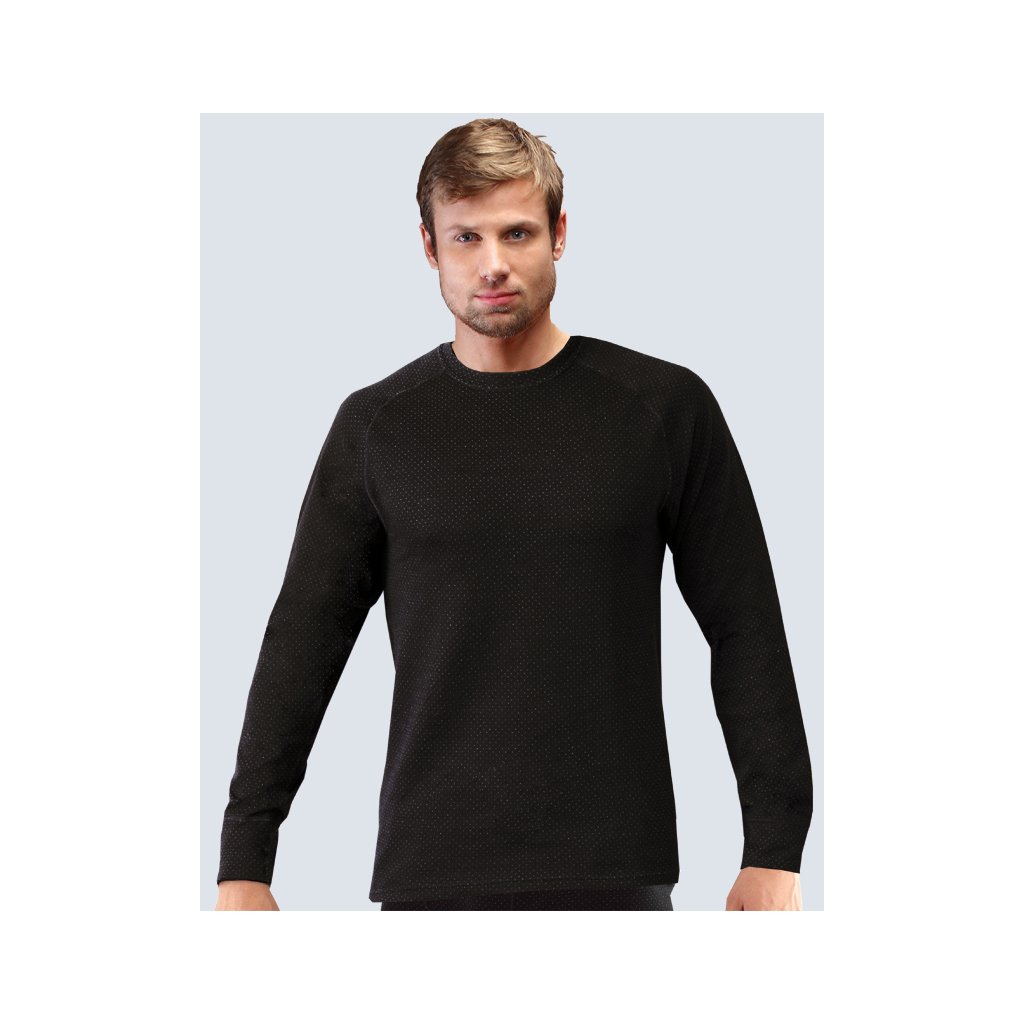 Funkčné tričko s dlhým rukávom - Merino vlna 88014P (Farba / Veľkosť <img KodProduktu="88014P"> čierna, šedá / L)
