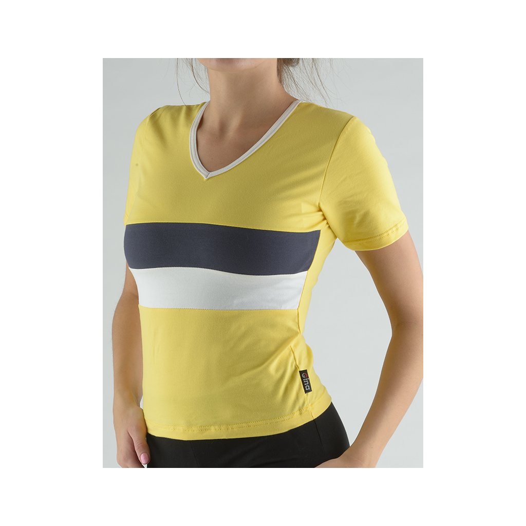 Tričko pruhované 98009P (Farba / Veľkosť <img KodProduktu="98009P"> tm. šedá, čerešňová / M)