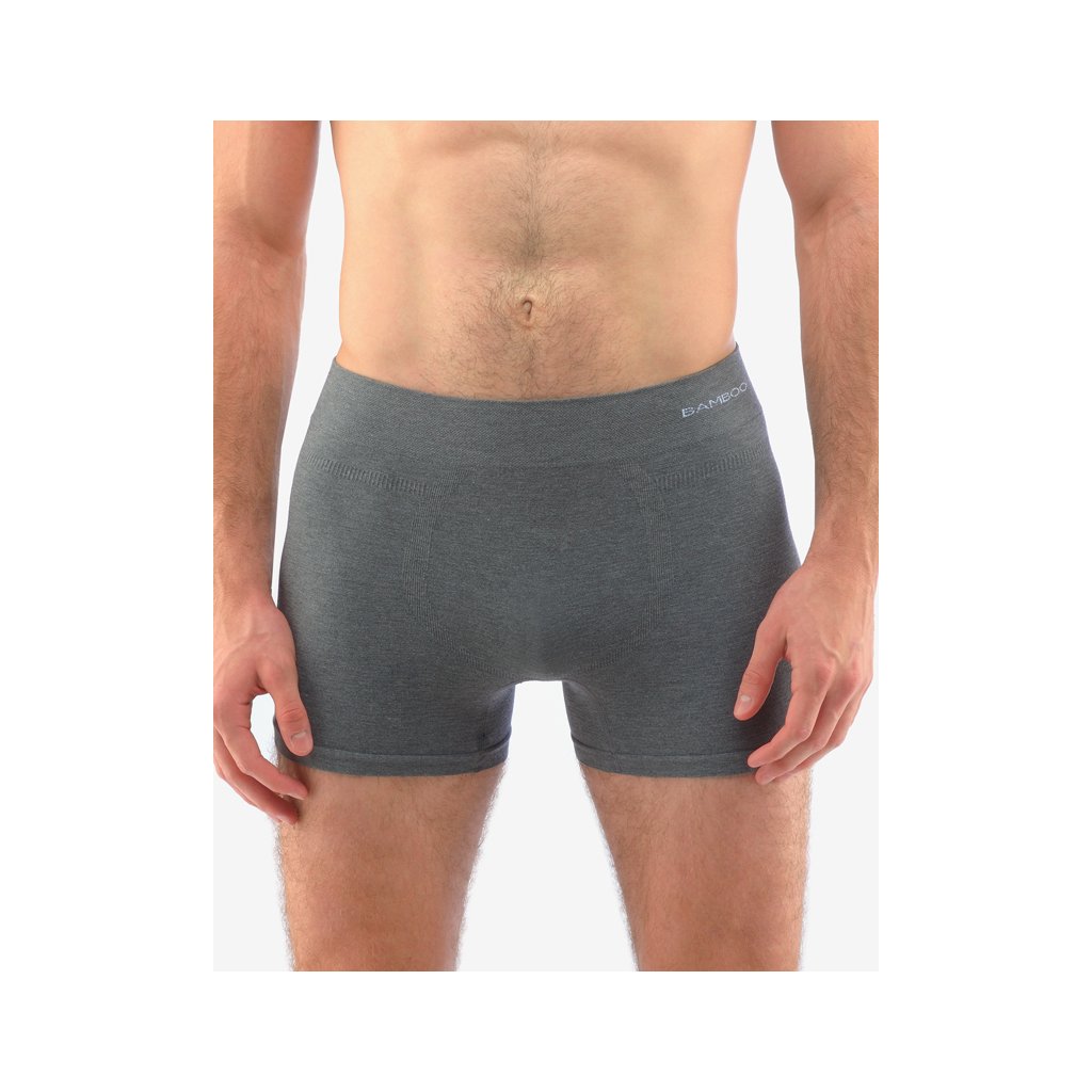 Bambusové pánske boxerky dlhšiu nohavička 54005P (Farba / Veľkosť <img KodProduktu="54005P"> sivá, biela / XL/XXL)