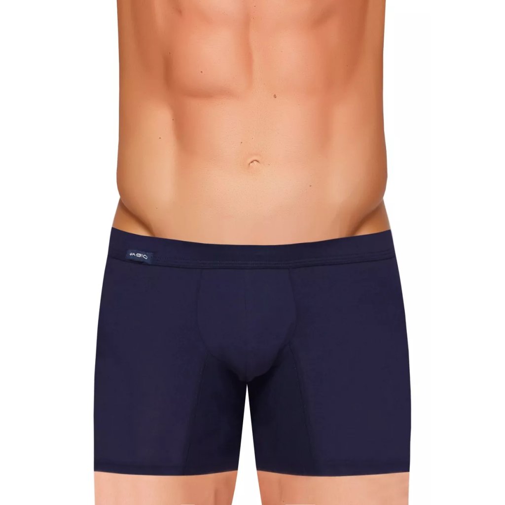 Pánske jednofarebné boxerky s dlhšou nohavičkou Amante push-up Fabio (Farba / Veľkosť <img KodProduktu="2101121066H"> modrá tmavá / S/M)