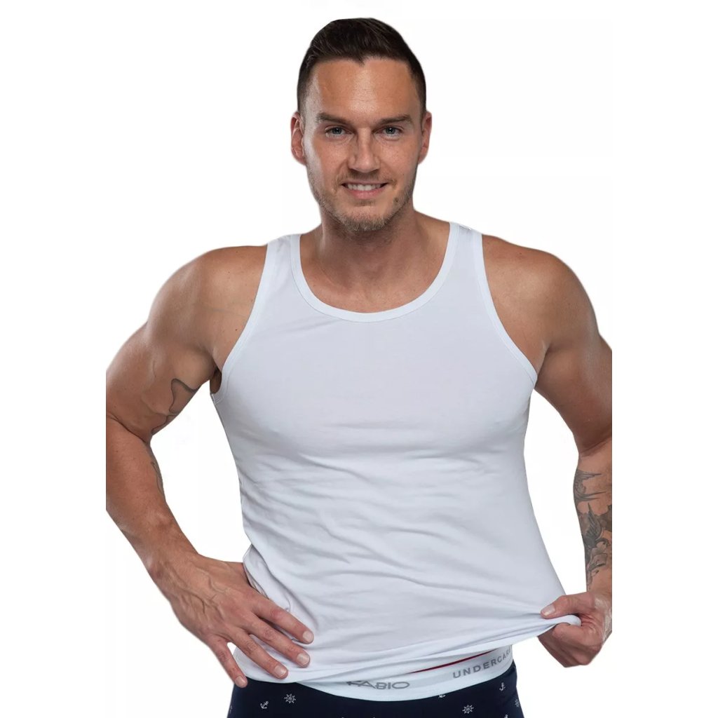 Pánske jednofarebné tielko bavlna vzor 02 Fabio (Farba / Veľkosť <img KodProduktu="2101184002H"> biela / XXL/3XL)