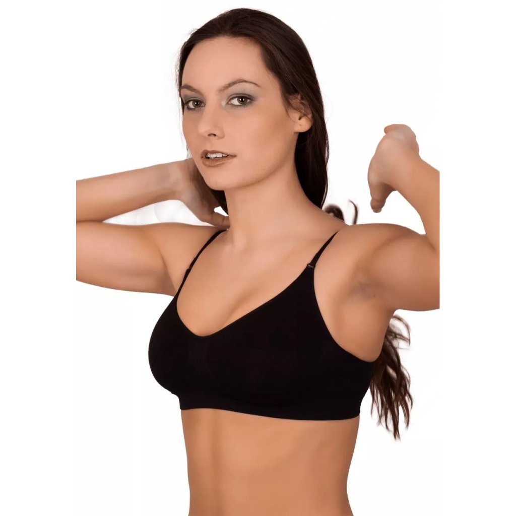 Dámsky bezšvový top na úzke ramienka vzor 02-3 Hanna Style (Farba / Veľkosť <img KodProduktu="2802003H"> biela / S/M)