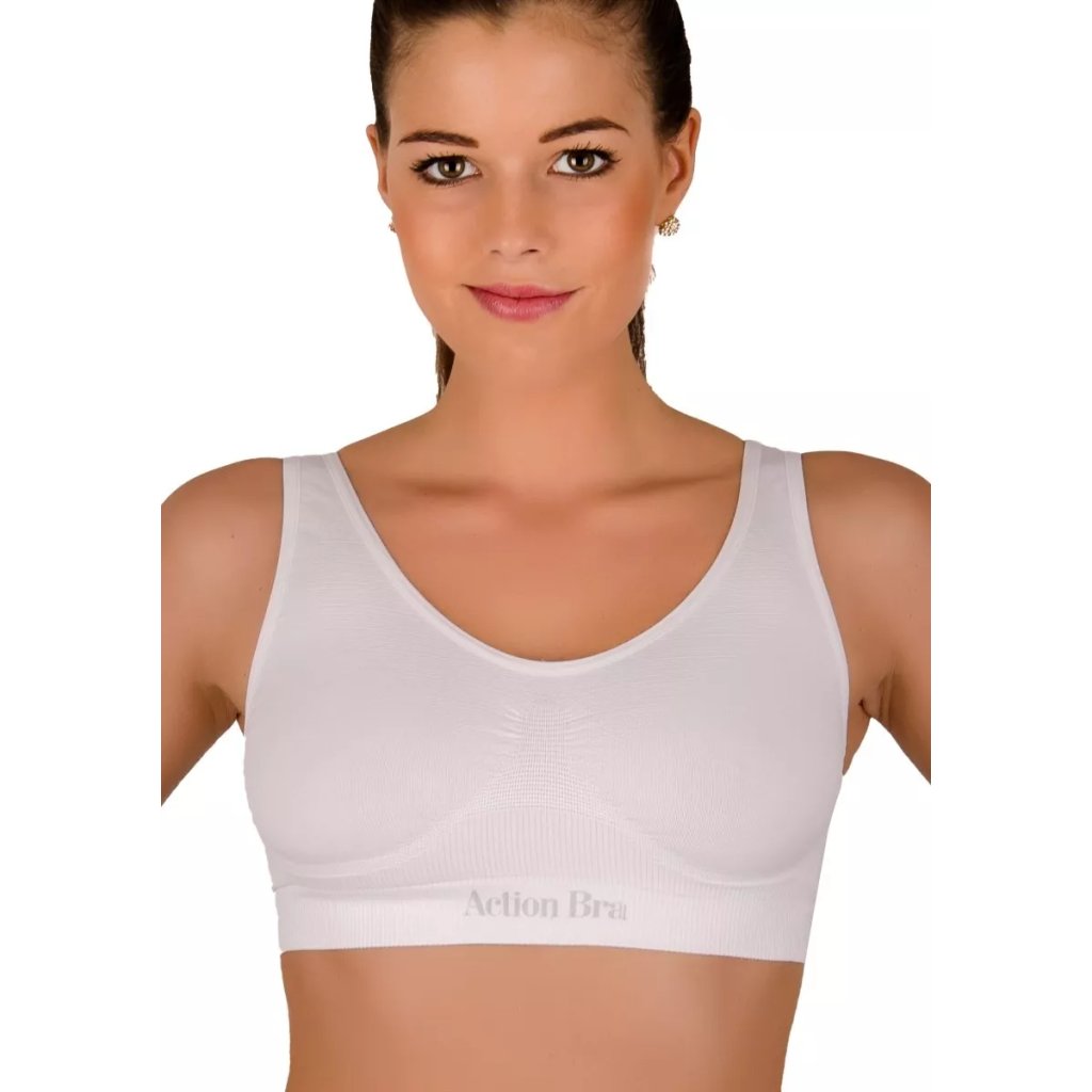 Dámsky bezšvový športový top na široké ramienka 06-156 Hanna Style (Farba / Veľkosť <img KodProduktu="2806156H"> biela / XS/S)