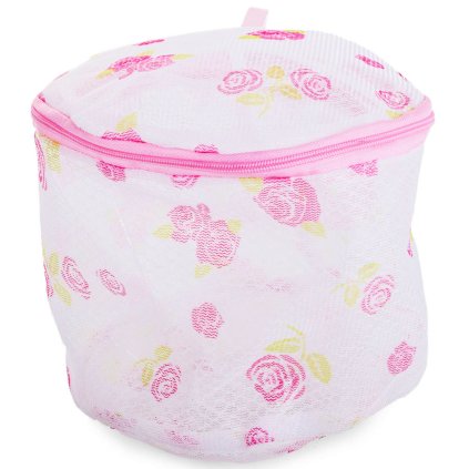 Prací košík zipsový spevnený na pranie (nielen) podprseniek priemer 14 cm x 18 cm