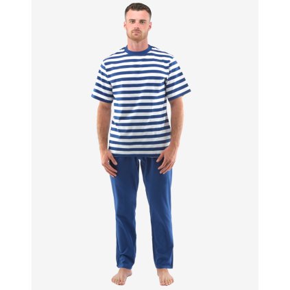 Pyžamo tričko krátky rukáv, dlhé nohavice 79140P (Farba / Veľkosť <img KodProduktu="79140P"> sladovky, biela / XL)
