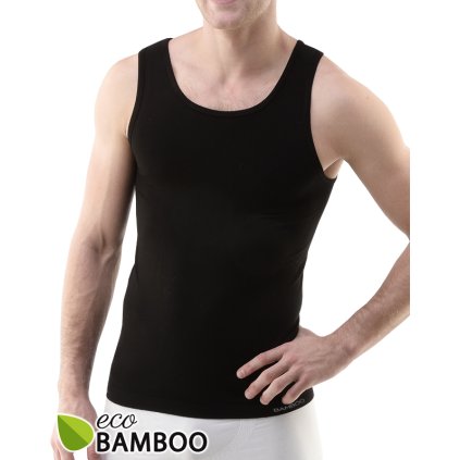 Výhodné balenie 5 kusov - Bambusový nátelník 58008P (Farba / Veľkosť <img KodProduktu="58008P"> čierna / L/XL)