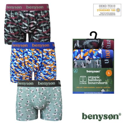 3-PACK Bambusové pánske boxerky 7010-BENY (Farba / Veľkosť <img KodProduktu="7010-BENY"> Mix viď foto / S/M)