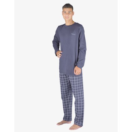 Pyžamo dlhé pánske 79149P (Farba / Veľkosť <img KodProduktu="79149P"> tm.popel, sv. šedá / 3XL)