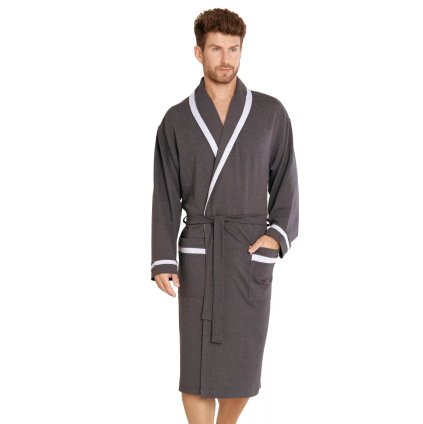 Pánsky župan Bruno s farebným lemom De Lafense (Farba / Veľkosť <img KodProduktu="39564H"> pacific (modrá) / 3XL/4XL)