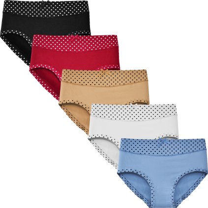 Dámske nohavičky 9080 vyššie s bodkami v páse (Farba / Veľkosť <img KodProduktu="9080-Holland"> červená / XL/XXL)