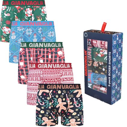 5-PACK Pánske vianočné boxerky GVG-5084 (Farba / Veľkosť <img KodProduktu="GVG-5084"> vzory viz foto / S/M)