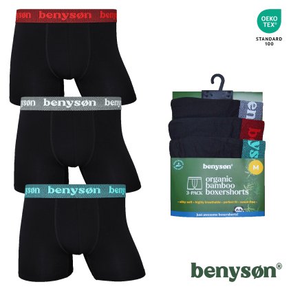3-PACK Bambusových pánskych boxeriek BENY-7018 (Farba / Veľkosť <img KodProduktu="BENY-7018"> Farebný mix viď foto / XL/XXL)