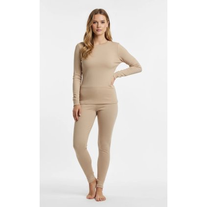 Dámsky termo komplet blúzky a nohavíc s prímesou merino vlny Gaubert. (Farba / Veľkosť <img KodProduktu="152-Holland-Merino-Damske"> béžová / XXL)