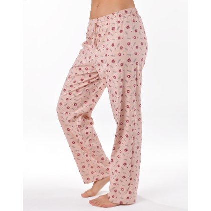 Nohavice dlhé pyžamové dámske. (Farba / Veľkosť <img KodProduktu="19177P"> šedohnědá, bílá / XXL)