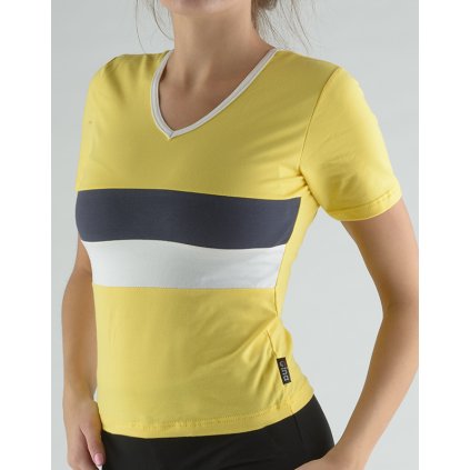 Tričko pruhované 98009P (Farba / Veľkosť <img KodProduktu="98009P"> tm. šedá, čerešňová / M)