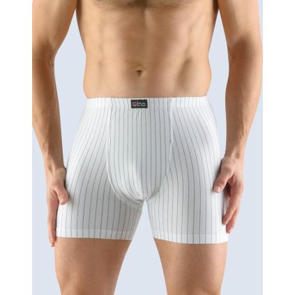 Boxerky s dlhšou nohavičkou 74105P (Farba / Veľkosť <img KodProduktu="74105P"> biela, tm. šedá / L/XL)