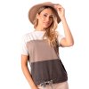 Dámska blúzka s krátkym rukávom 1120k Hajdan (Farba / Veľkosť <img KodProduktu="111120kH"> cappucino / XXL/3XL)