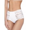 Dámska krajková vysoká tangá s vzorovanou čipkou 063 Ewana (Farba / Veľkosť <img KodProduktu="20063H"> biela / L/XL)