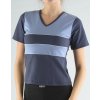 Tričko s krátkym rukávom kombinácie farieb a paspula 98003P (Farba / Veľkosť <img KodProduktu="98003P"> tm.popol, oceľová / S)