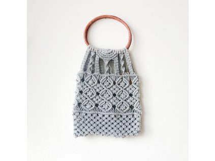 Světle šedá macramé kabelka