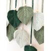 Zelené macramé listy na zeď, 58 x 50 xm