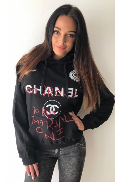Mikina TooBroke s nápisem Chanel - černá (Velikost Velikost S)
