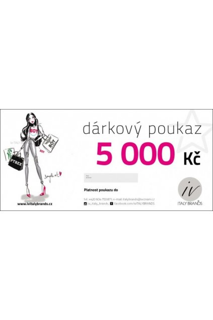 DÁRKOVÝ POUKAZ V HODNOTĚ 5000 Kč - Cena 5000, (Velikost Kč)