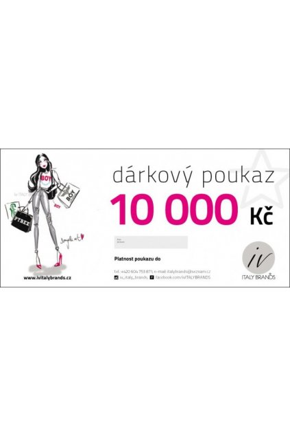 DÁRKOVÝ POUKAZ V HODNOTĚ 10 000 Kč - Cena 10000, (Velikost Kč)