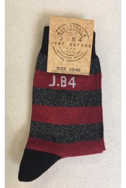 Ponožky se třpytem J.B4 - červené (Velikost Velikost 35/40)