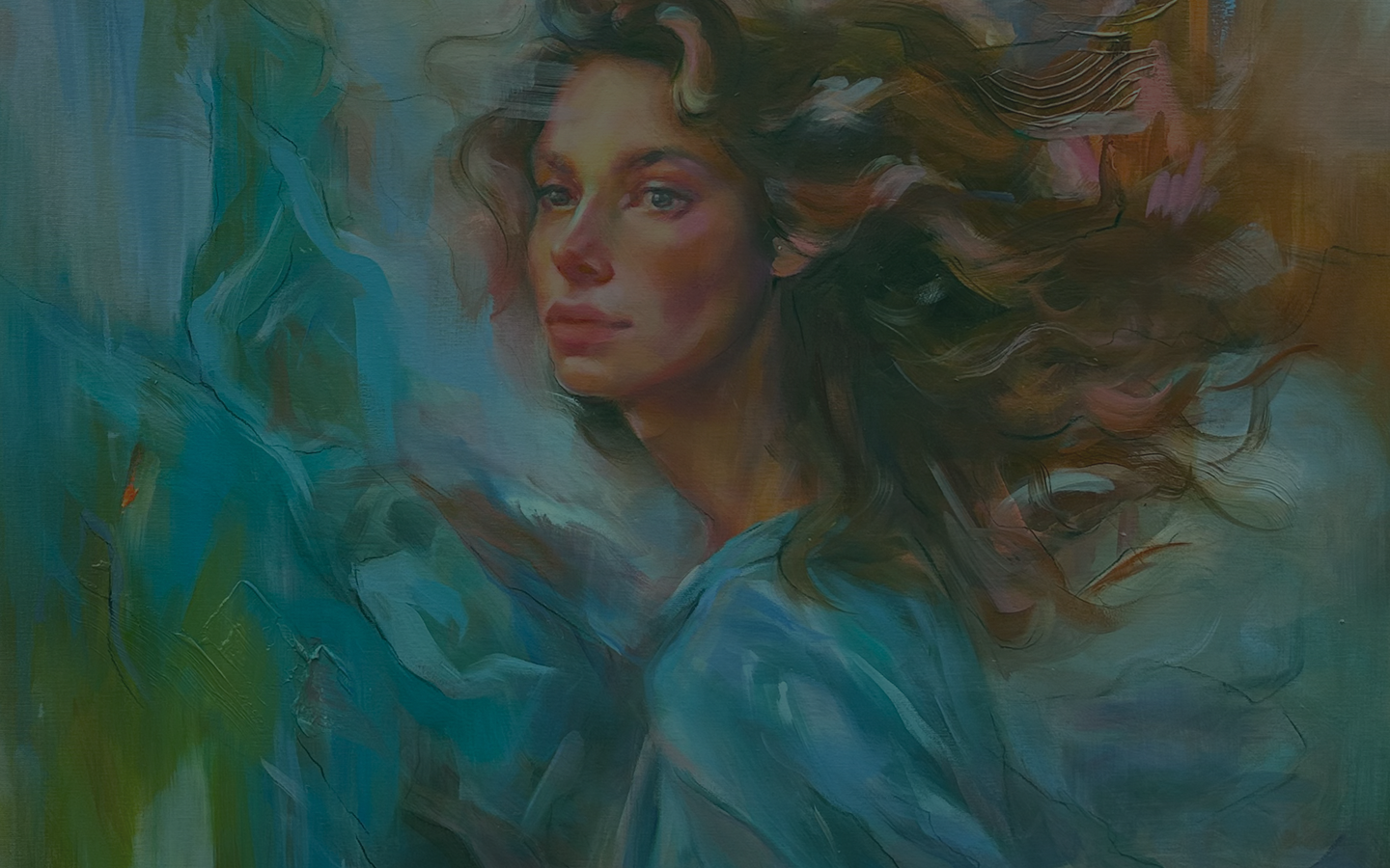 Zachytenie neskrotného ducha ženskej formy prostredníctvom výrazných ťahov, splývavých textílií a živého kontrastu.