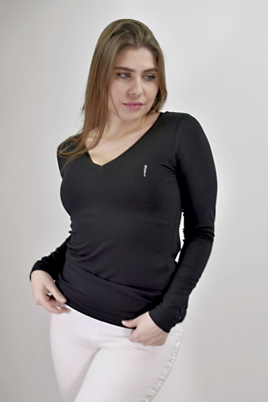 triko vecko dlouhy rukav cerne a