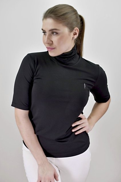 triko rolak rukav nad loket cerne a