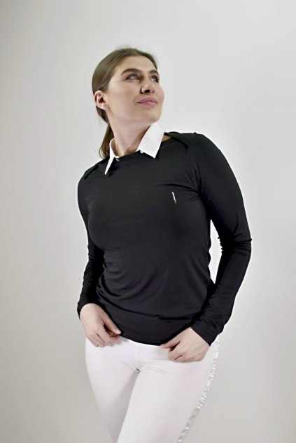 triko s odepinacim limeckem bílým dlouhy rukav cerne a