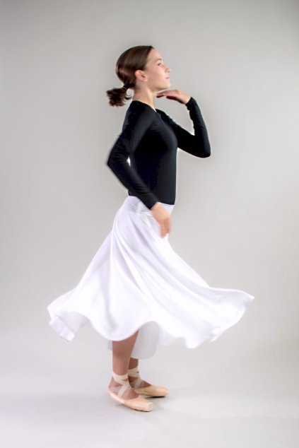 SUKNĚ KOLOVÁ DVOUVRSTVÁ - BÍLÁ