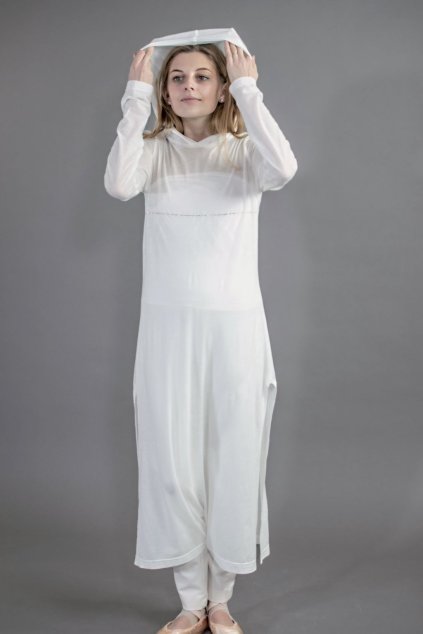 tunika lehka dlouha kapuca rozparky a