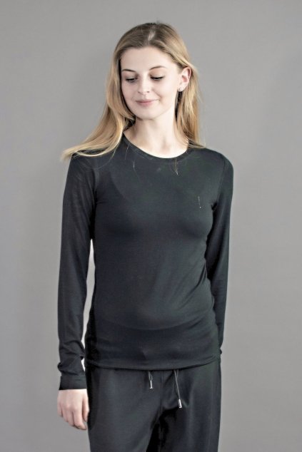 triko cerne basic dlouhy rukav a