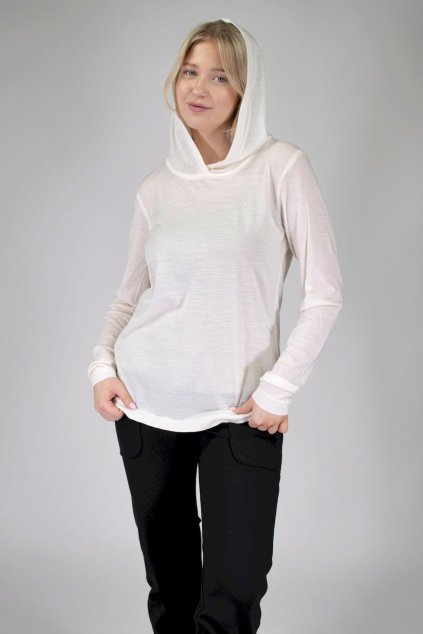 triko damske merino smetanove dlouhy rukav kapuca abx 808 a