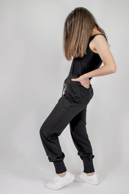 kalhoty damske se samkovou manzetou tulipan s pruznym pasem abx 814 a