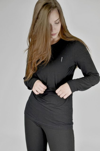 damske cerne basic triko s dlouhym rukavem a