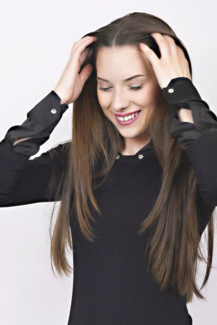 TX832 TUNIKA S ODEPÍNACÍM LÍMCEM A MANŽETAMI ČERNÉ (1)