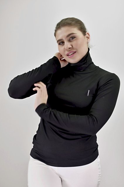 triko rolak dlouhy rukav cerne a