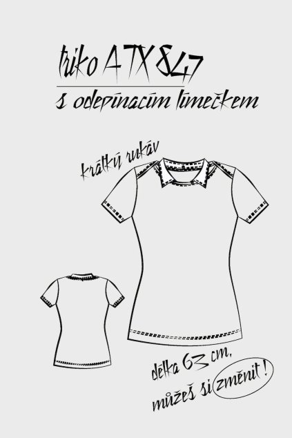 TRIKO S KRÁTKÝM RUKÁVEM LODIČKOVÝ VÝSTŘIH BÍLÝ ODEPÍNACÍ LÍMEC