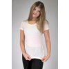merino triko damske smetanove kratky rukav tisk motto a