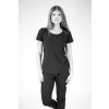 merino triko damske cerne kratky rukav tisk motto b