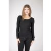 merino triko damske cerne dlouhy rukav kulaty vystrih a