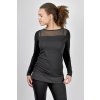 cerny top s dlouhym rukavem a prusvitnym sedlem a