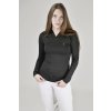 cerne damske triko s dlouhym rukavem a kapuci d