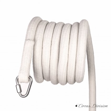 White hanging rope for aerial hoop with one fastening (cotton/26мм
